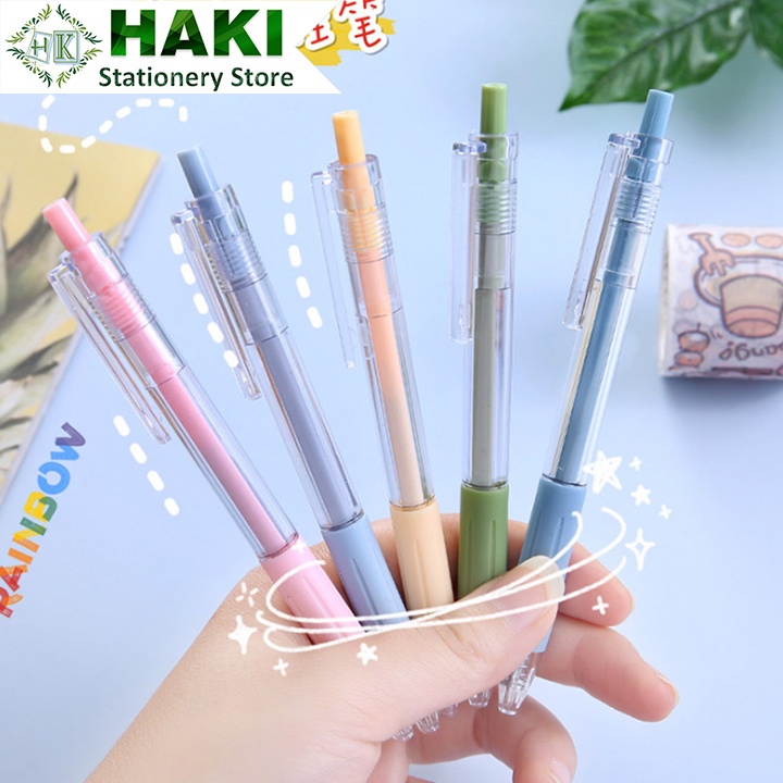 Bút bi cute mực gel HAKI ngòi 0.5mm đi nét viết đều mực phụ kiện văn phòng phẩm B43