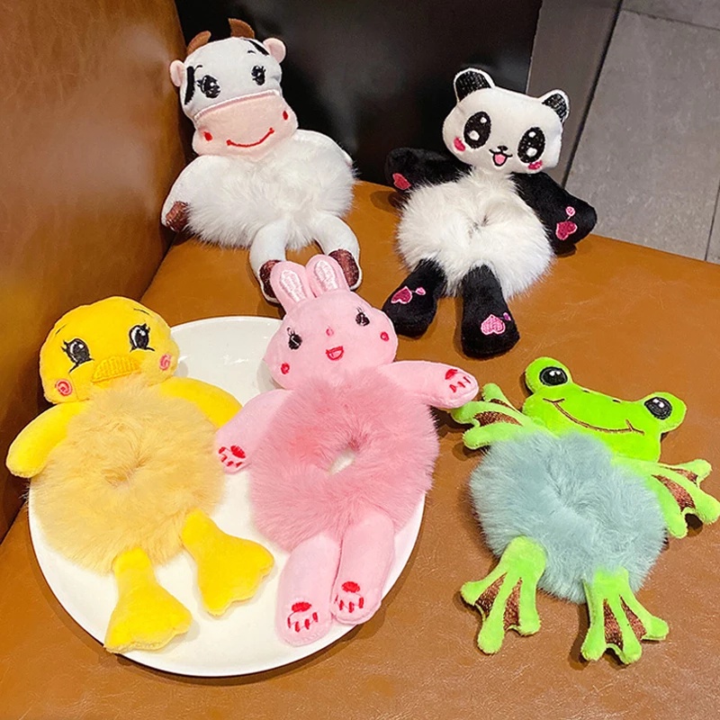 Dây buộc tóc hoạt hình nhồi bông phong cách Hàn Quốc dành cho nữ