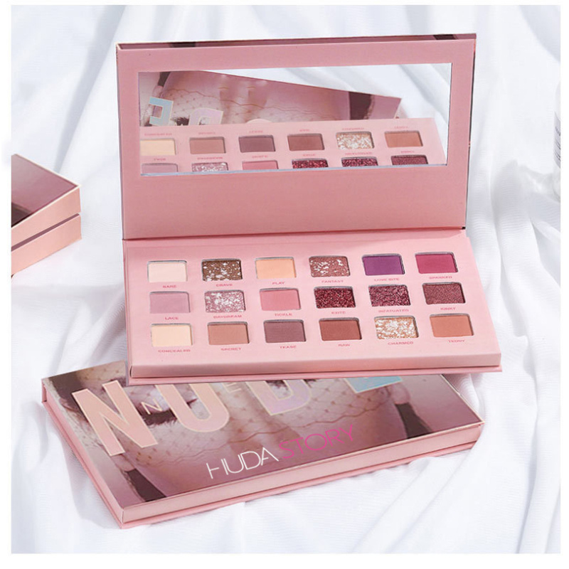 Bảng Phấn Mắt Huda STORY 18 Màu Lì Và Ánh Ngọc Trai Kết Hợp Thời Trang MKE | BigBuy360 - bigbuy360.vn
