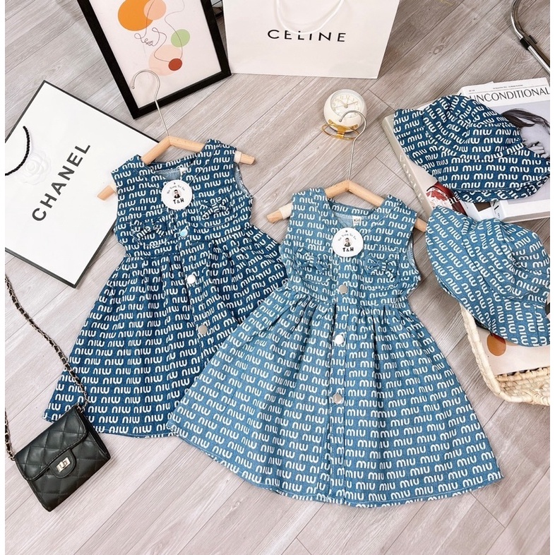 váy bò kèm mũ (ảnh thật ) cho bé gái 10-22kg