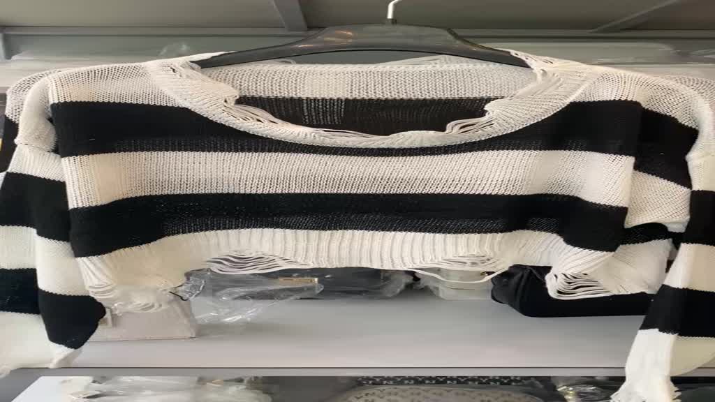 (GIÁ SỈ )Áo len MỎNG croptop tay dài rách tua rua gấu Hot Girl Len Quảng Châu | BigBuy360 - bigbuy360.vn