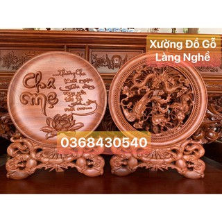 [ Xả Lỗ ] Đĩa Tứ Linh Đục Thủng Gỗ Hương Đá [ Gỗ Hương Đá Cao Cấp- Hàng Loại 1 ]