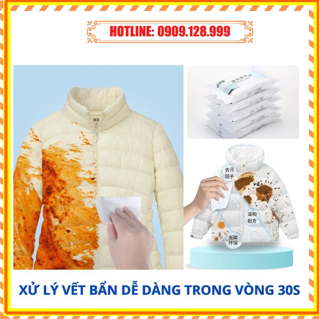 Combo 12 Miếng giặt khô đa năng làm sạch quần áo , giày dép , túi sách tiện mang đi du lịch