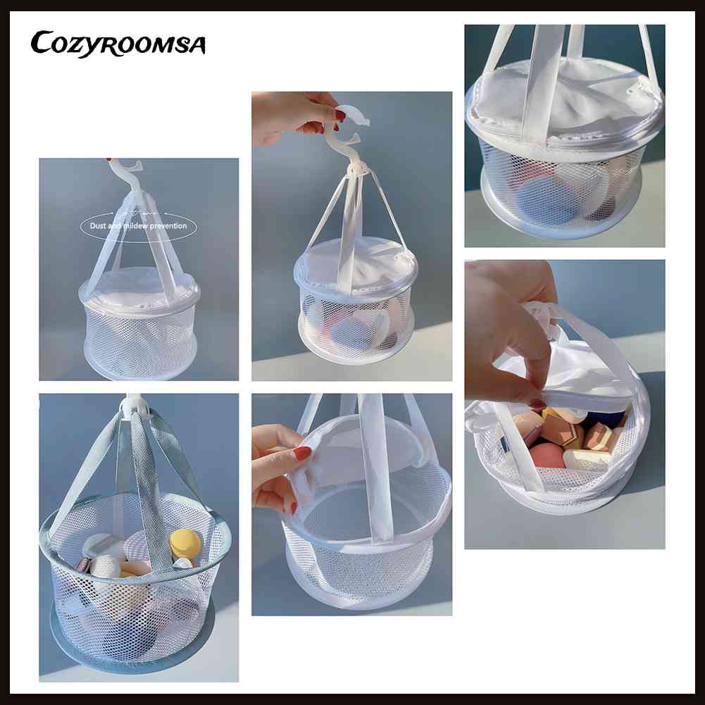 Túi Lưới Phơi Khô Cọ Trang Điểm Hình Trứng Gấp Gọn Được