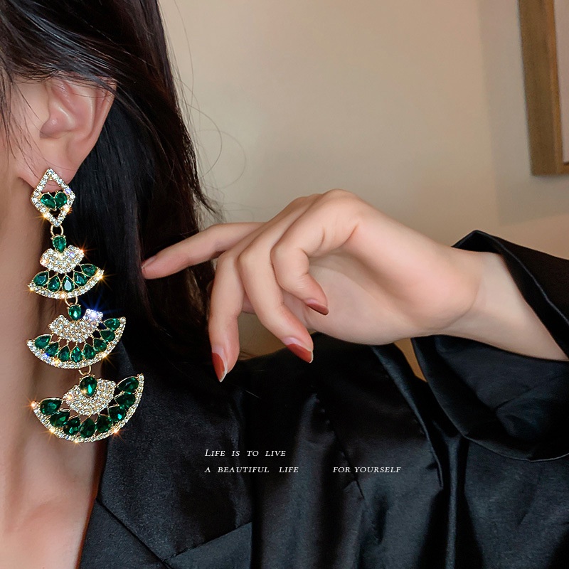 Bông tai bạc 925 dáng dài phong cách Âu Mỹ sang trọng