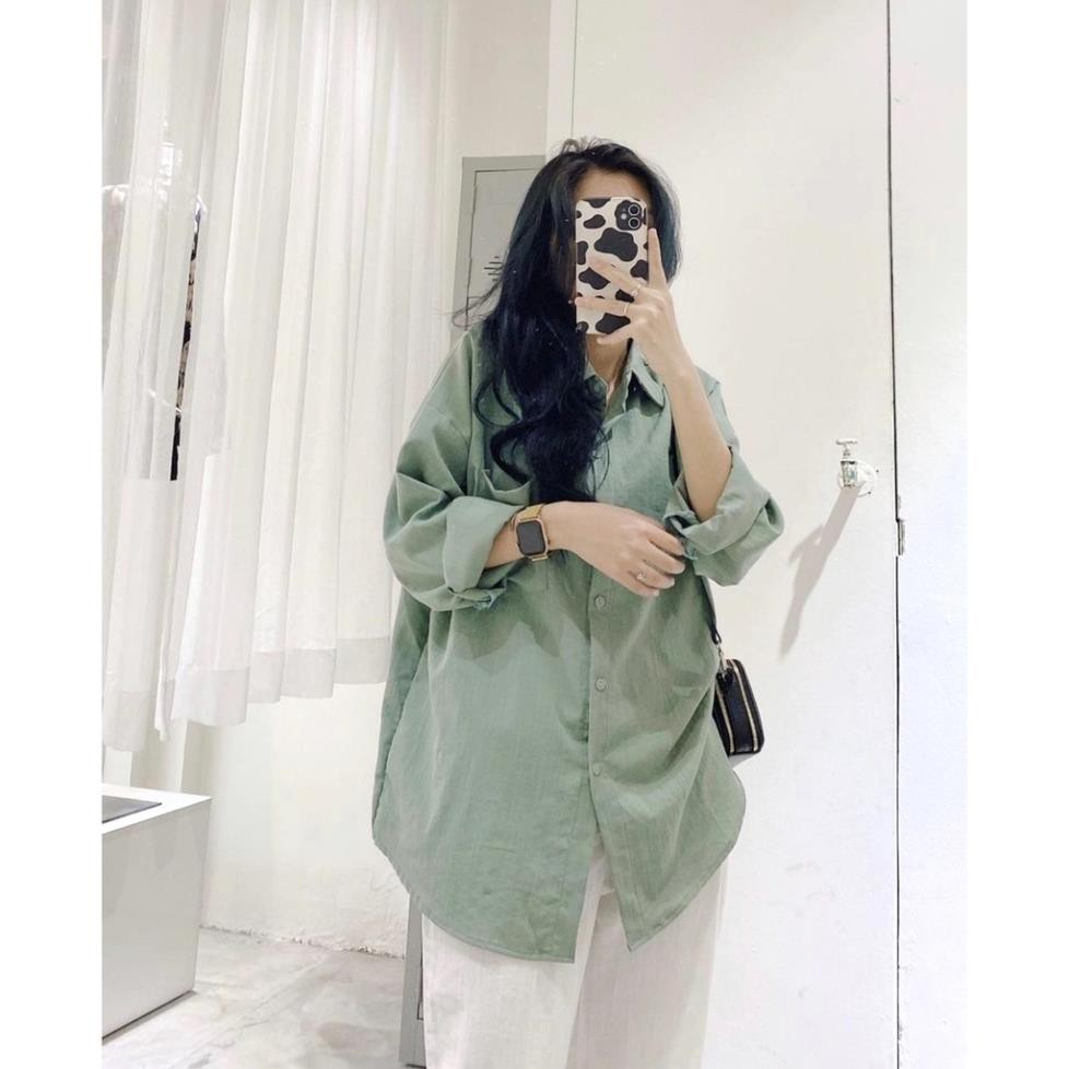 Set quần sớ đũi áo sơ mi xanh be nữ [FREESHIP] Bộ đồ công sở cao cấp, dáng suông ống rộng bigsize trendy ulzzang HOT Xịn