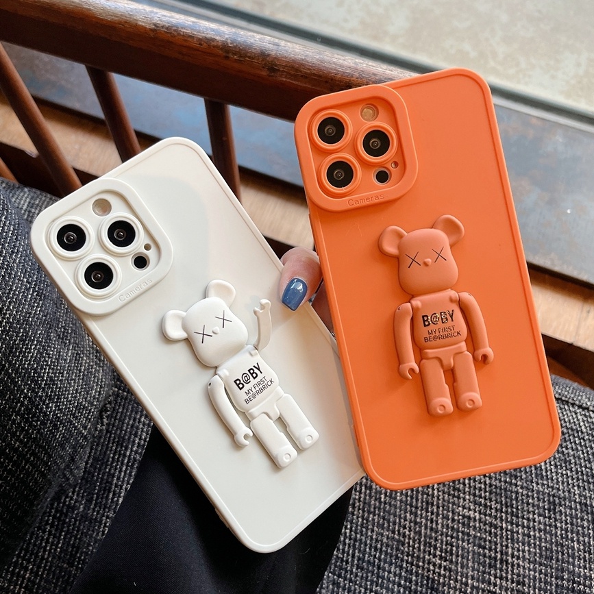 Ốp Điện Thoại Silicon Dẻo In Hình Gấu Sang Trọng Cho iPhone 7 8 Plus 11 12 13 Pro MAX X XR XS MAX SE 2020 2022