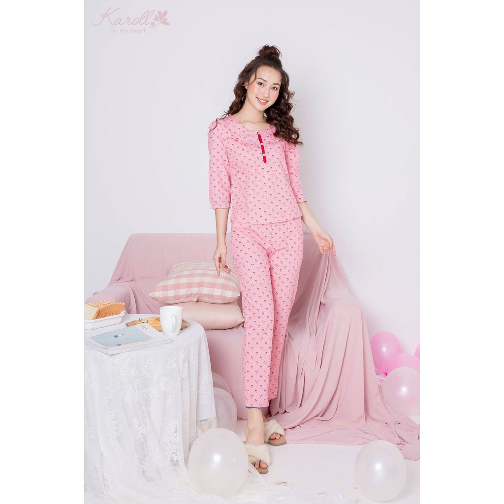 Bộ đồ mặc nhà Karoll -Bộ thô quần dài áo tay lửng NH18.xxx53