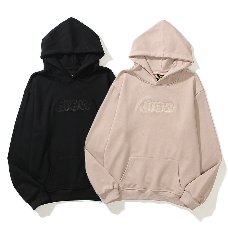 Áo hoodie mặc chui đầu họa tiết chữ DREW thông thường thời trang unisex dành cho cặp đôi