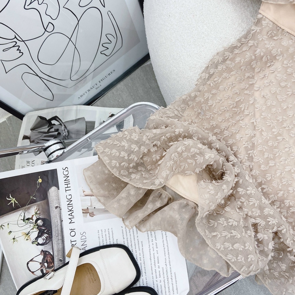 ĐẦM BI NỔI LẬT BÈO CỔ YẾM RỚT TAY 2 MÀU