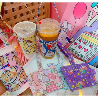 Túi đựng trà sữa có quai xách siêu cute