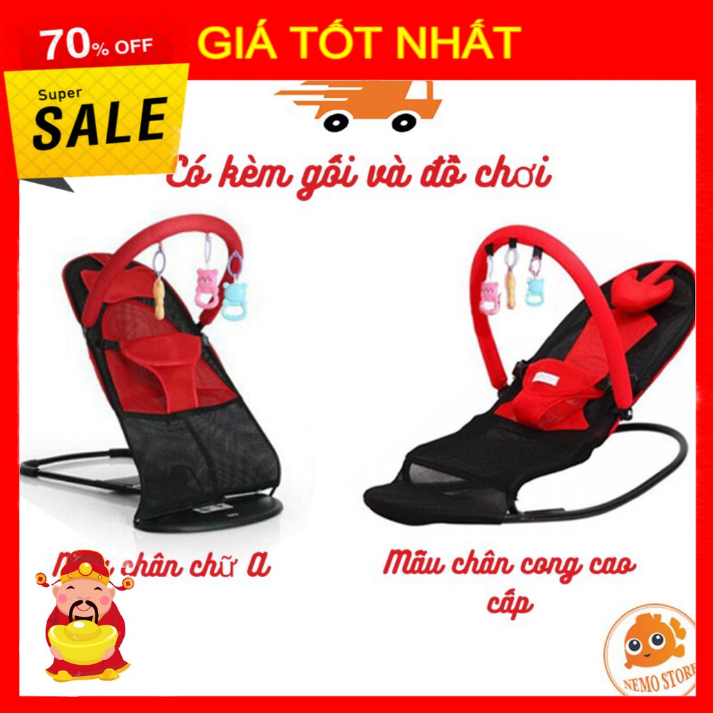 Ghế nhún cho bé đa năng bập bênh - loại tự rung có đồ chơi cho trẻ