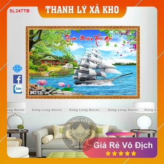 Tranh Dán Tường Thuận Buồm Xuôi Gió- SL247TB- Tranh 3d Phong Thủy - Song Long Decor