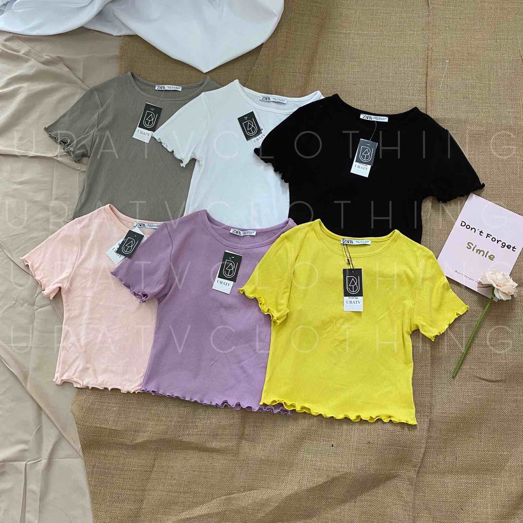 [HÀNG XK-ẢNH THẬT] Áo CROPTOP CUỐN BIÊN ZR