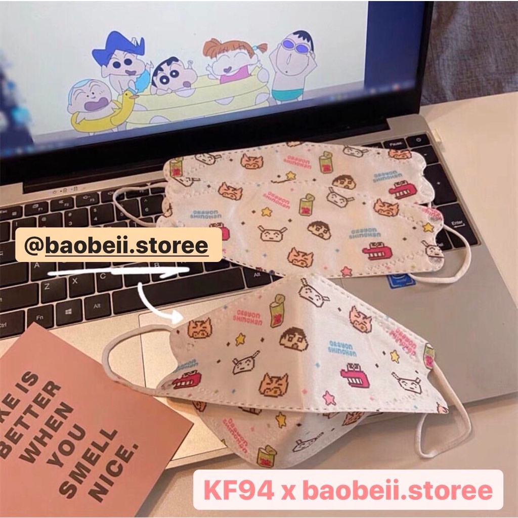 [Túi 10 chiếc] Khẩu trang KF94 Hàn Quốc 4 lớp in hình hoạt hình dễ thương , cute dành cho người lớn