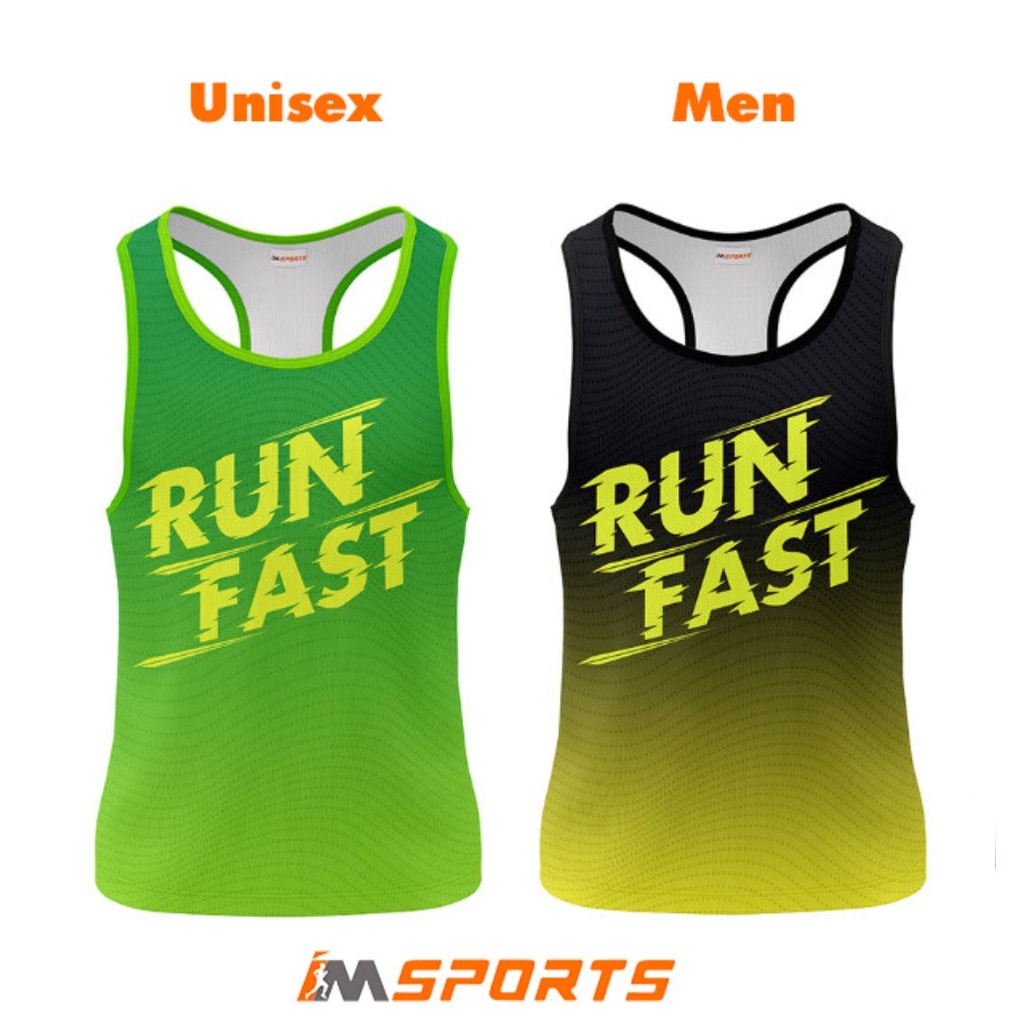 Áo Singlet chay bộ IMS nam - Run fast, Race hard - siêu nhẹ, thoáng khí
