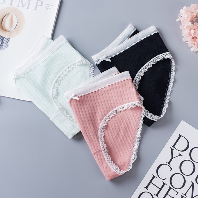 [Che Tên] Quần Lót Cotton Viền Ren Đính Nơ Phong Cách Hàn Quốc TOPBRA | BigBuy360 - bigbuy360.vn