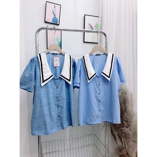 Sơ mi sọc cổ nhọn bigsize sm192 ❤ freeship ❤ hình thật 100% shop tự chụp