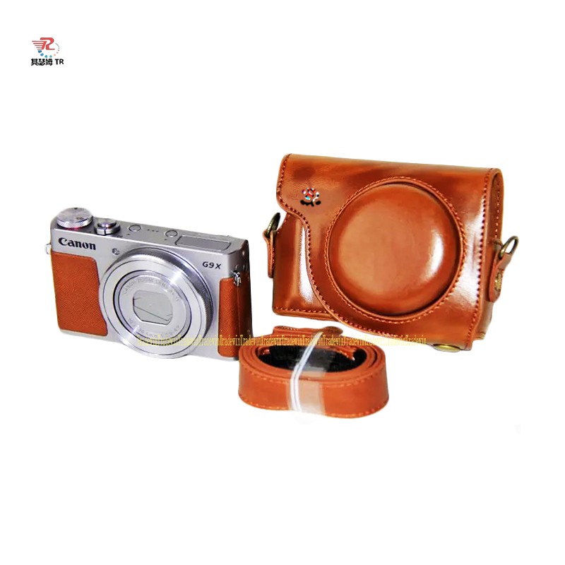 Túi đựng máy ảnh bằng da Pu cho Canon G9Xii G9X Mark ii có dây đeo vai