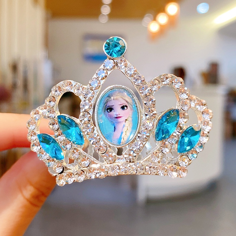 Lược Cài Tóc Hình Vương Miện Công Chúa Frozen Dễ Thương Cho Bé Gái