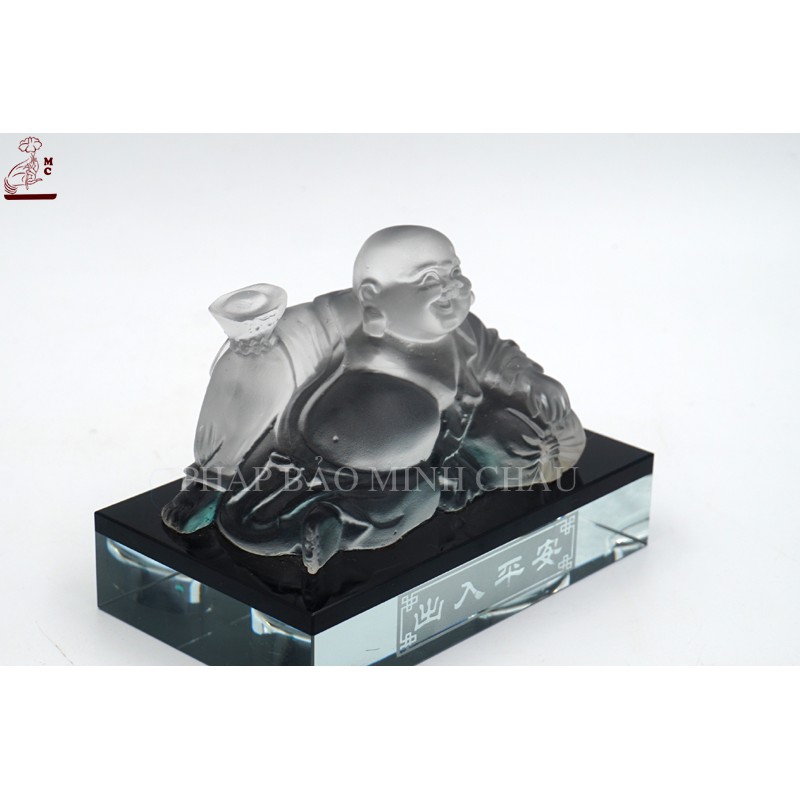 [PHÁP BẢO MINH CHÂU]Tượng Di Lặc Lưu Ly 10cm - BÀY Ô TÔ - ĐẸP NHỎ GỌN