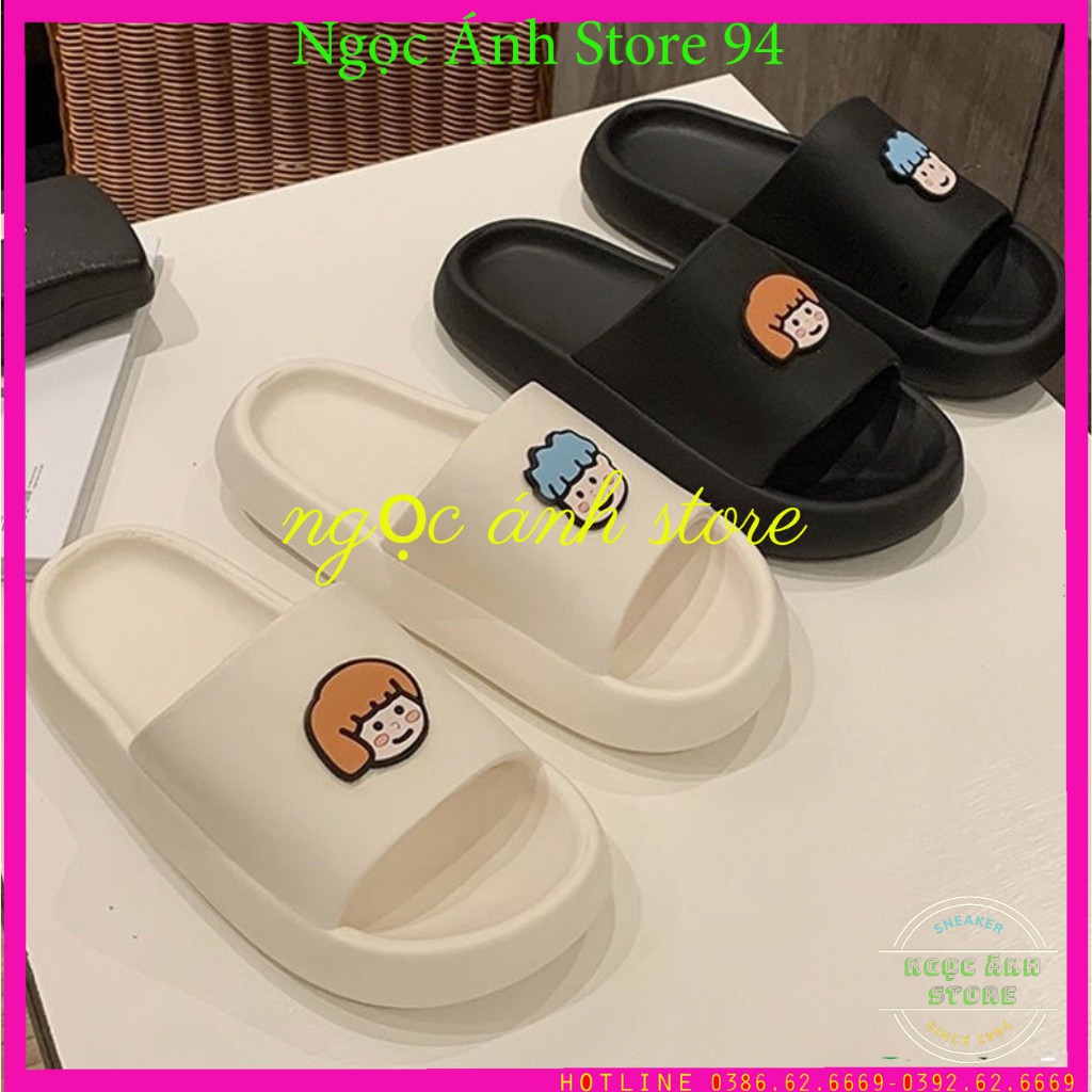 Dép bánh mì,dép đi trong nhà hình chibi dễ thương,3 màu đen,hồng,kem,size từ 36-40.Ngọc Ánh STORE