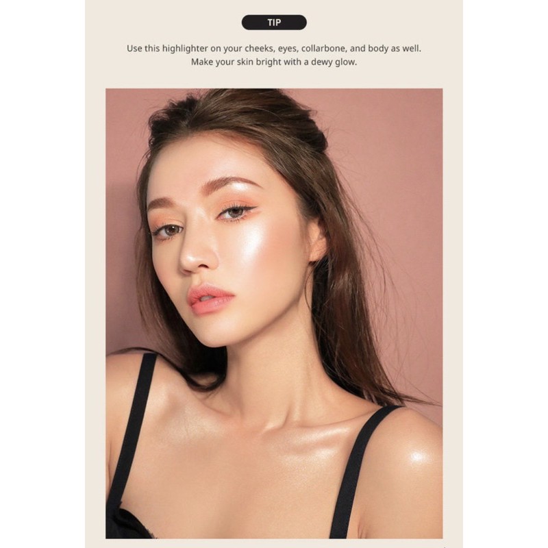 Nhũ bắt sáng 3CE glow beam highlighter #rear side