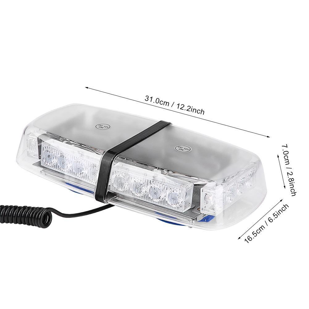 Đèn chớp Police xanh đỏ 12V 24W 24 LED gắn nóc cho xe cảnh sát, xe ưu tiên