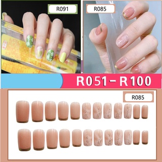 Set 24 móng tay giả kèm keo dán set 24 móng tay giả kèm keo dán r001-r020