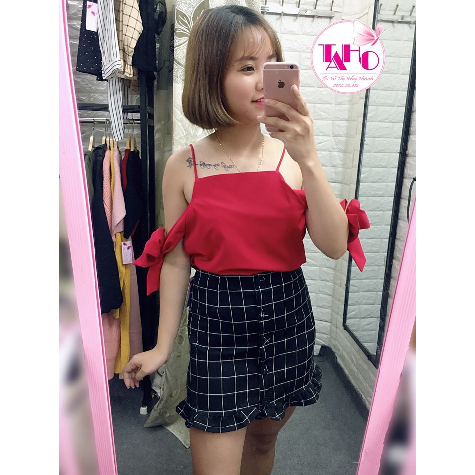 CHÂN VÁY CARO ĐUÔI CÁ NHẸ (ảnh thật chụp tại shop)