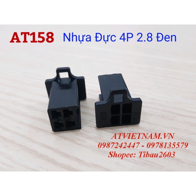 Giắc nhựa đầu Đực 4P 2.8 màu Đen - AT158