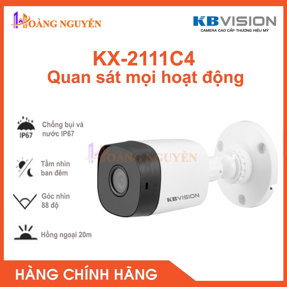 [NHÀ PHÂN PHỐI] Camera HD-CVI Kbvision KX-2111C4 (2.0MP)