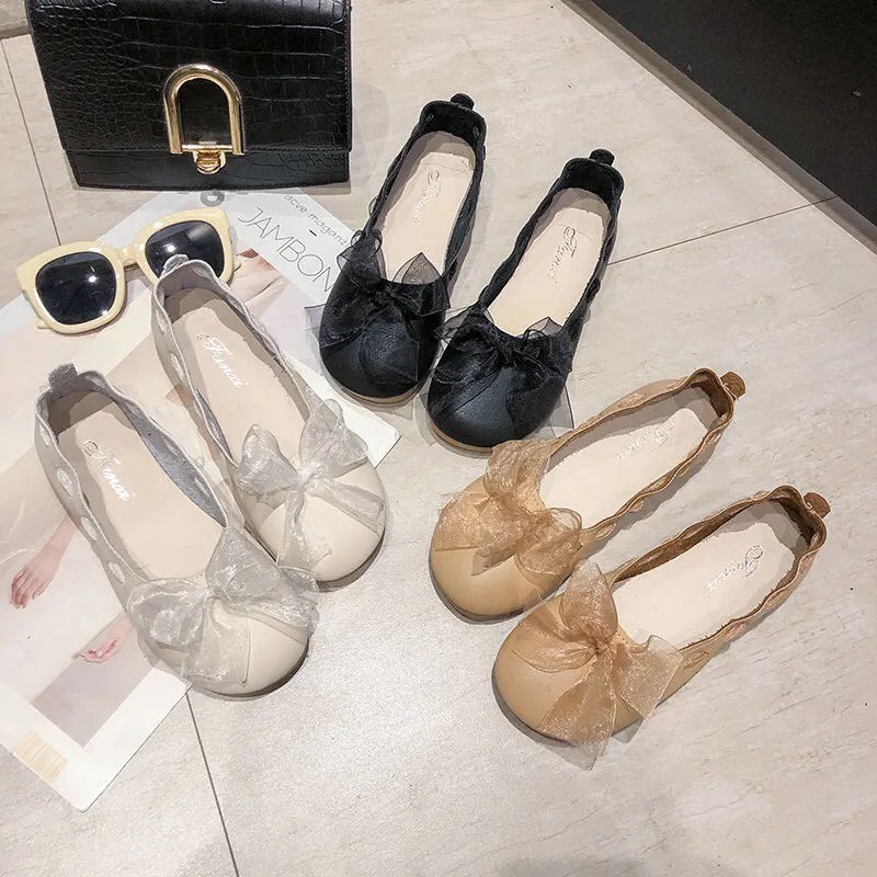 (VIDEO TỰ QUAY) Giày búp bê nữ ulzzang đẹp thời trang mũi tròn đế bệt da mềm (Kèm Ảnh Thật) | BigBuy360 - bigbuy360.vn