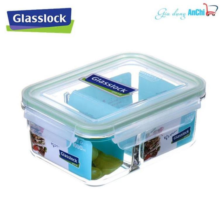 Hộp đựng thủy tinh chia ngăn GLASSLOCK 1000ml MCRK100