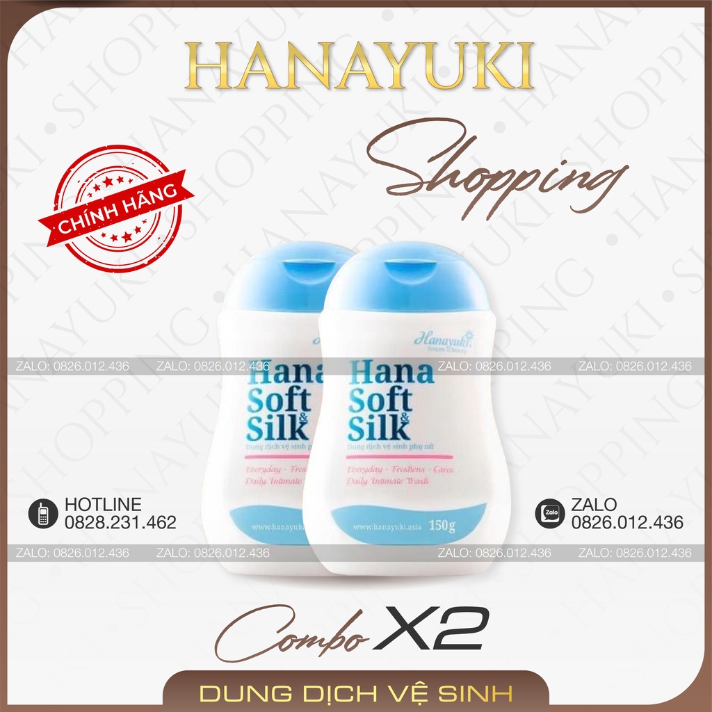 Combo 2 Chai Dung Dịch Hana Soft Silk Chính Hãng 150g