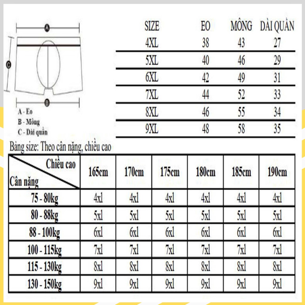 Quần Lót Nam Big Size DÁNG SỊP ĐÙI chất liệu Cotton cao cấp co giãn 4 chiều 80-150kg