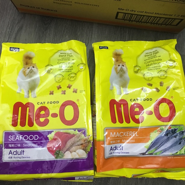 Hạt Me-O cho mèo lớn bao 1,2kg có vị CÁ THU . Cá ngừ