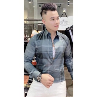 Áo sơ mi nam dài tay kẻ sọc phong cách Hàn Quốc chất lụa chống nhăn