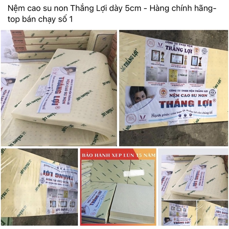 Nệm cao su non Thắng lợi 5cm đủ size bảo hành 15 năm
