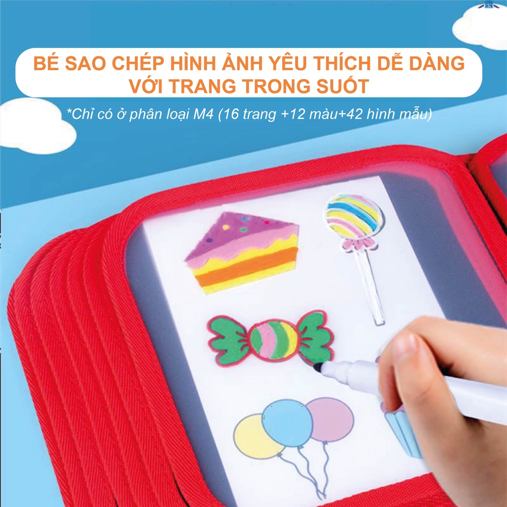 Bảng vẽ trẻ em nhiều trang kèm bút vẽ rõ nét an toàn, xóa dễ dàng, bảng vẽ giáo dục cho bé tập vẽ, viết