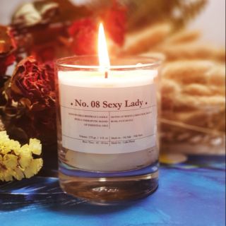 No. 08 Sexy Lady - Nến thơm cao cấp bằng sáp ong và tinh dầu: cẩm chướng trắng, hoa hồng đen, hoắc hương