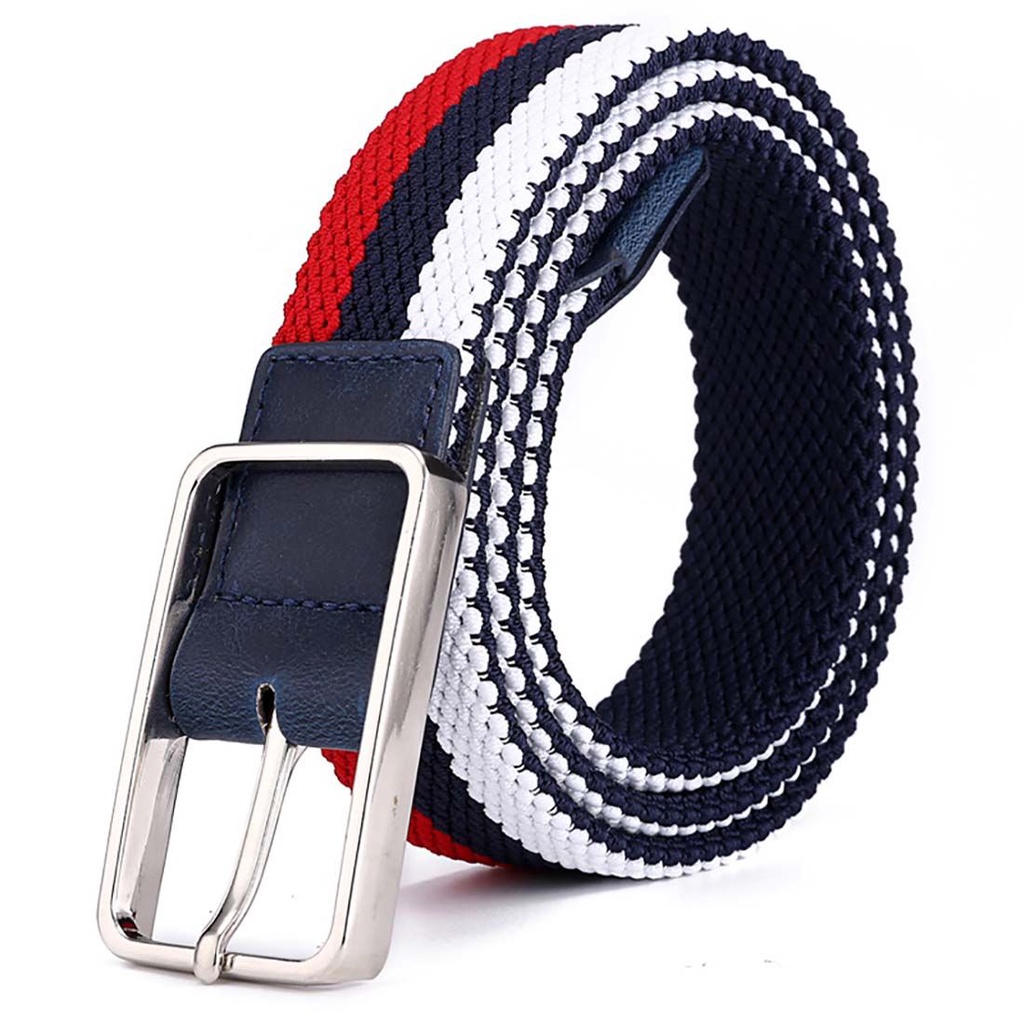 🍒QINJUE🍒 Apparel Accessories Fashion Elastic Belts Mixed Color Casual Knitted Pin Buckle Woven Stretch Canvas Elastic Expandable Braided Unisex Braided Belts