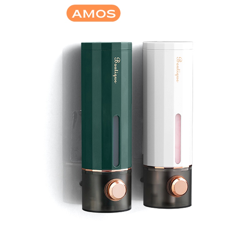 Hộp đựng sữa tắm dầu gội AMOS đựng nước rửa tay chất liệu ABS gắn treo tường tiện lợi