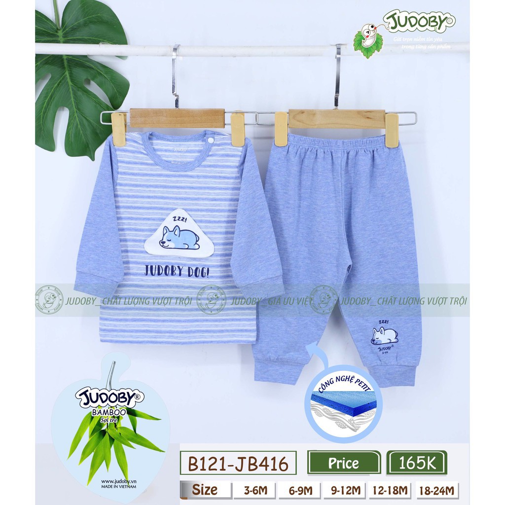 Judoby - Bộ cài vai dài tay chất Bamboo mỏng BT+BG (6-24M) JB416