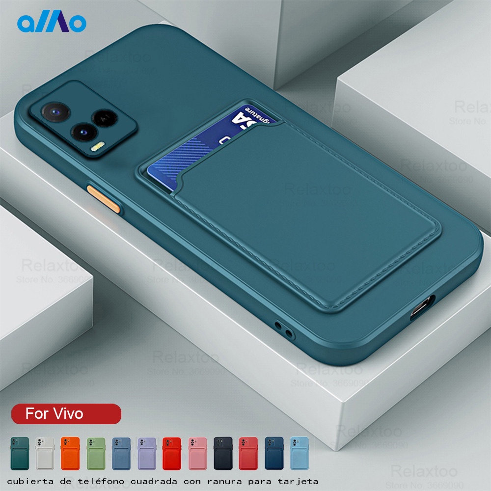 Ốp Điện Thoại Silicone Mềm Chống Sốc Có Ngăn Đựng Thẻ Cho Vivo Y22s Y22 Y22s Y22 Y33s Y33 Y21s Y21