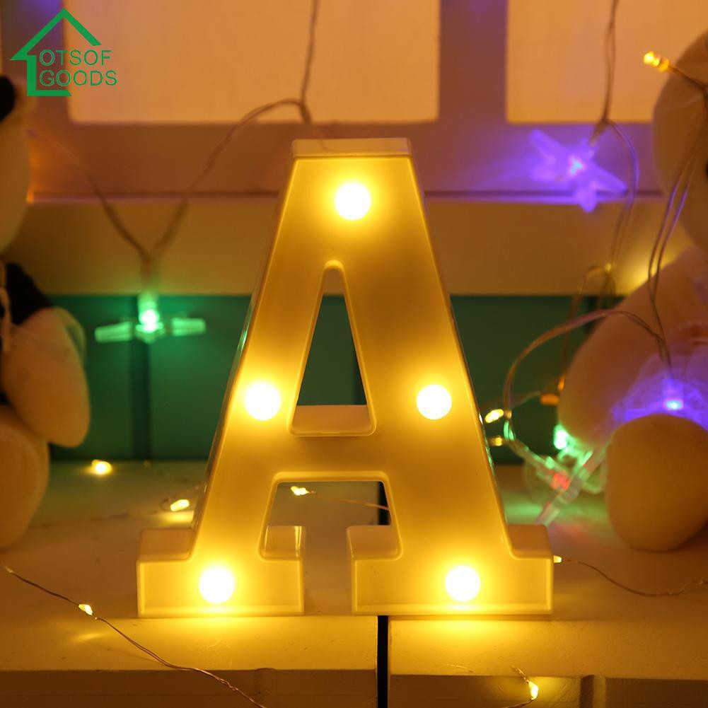 Đèn ngủ bóng LED kiểu dáng chữ cái 3D 26 chữ trang trí tiệc cưới tiệc tùng phòng ngủ