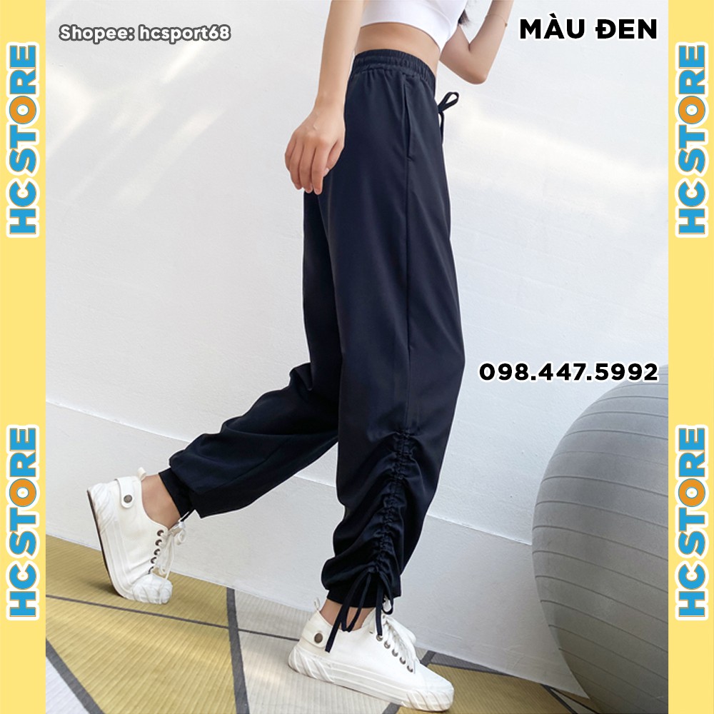 Quần Jogger Nữ QJ04 Tập Gym Yoga, Nhảy Rumba, Ông Quần Cách Điệu Có Dây Rút, Phong Rộng, Trẻ Trung Năng Động- HcSport68