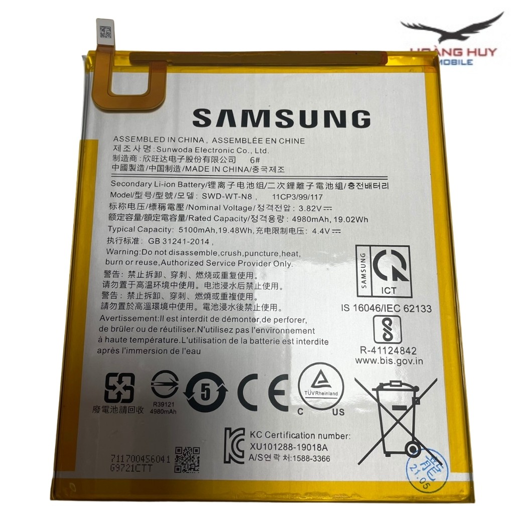 Pin Samsung T295,T290,Tad A 8.0,SWD-WT-N8 Dung Lượng 5100mAh Hàng Zin Nhập Khẩu Bảo Hành 6 Tháng 1 Đổi 1