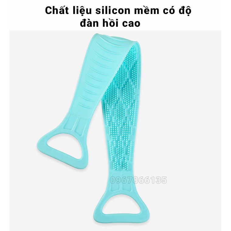 Cọ lưng silicon 2 mặt, dây cọ chà lưng 2 mặt đa năng