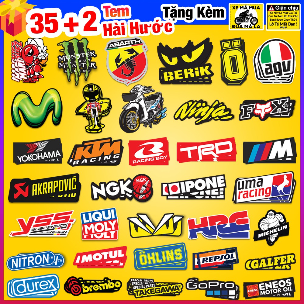 Mua Combo 35 Tem xe hình dán decal sticker logo ohlins liqui moli ...